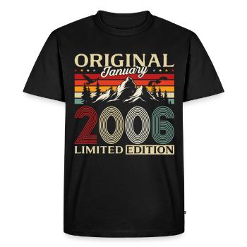 20th Birthday Original January Volume 2006 - Men's Premium Organic T-Shirt - black - Front - Nico (187cm)