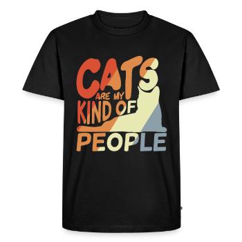 Les chats sont mon genre de personnes - T-shirt Premium bio Homme - noir - Devant - Nico (187cm)