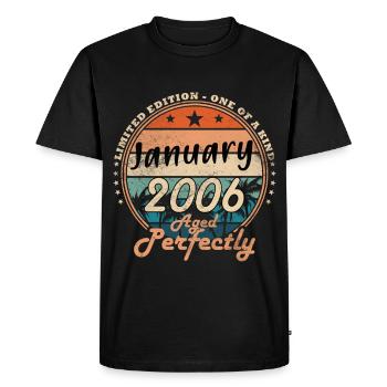 20th Birthday Original January Volume 2006 - Men's Premium Organic T-Shirt - black - Front - Nico (187cm)