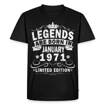 55e anniversaire Original janvier Né en 1971 - T-shirt Premium bio Homme - noir - Devant - Nico (187cm)