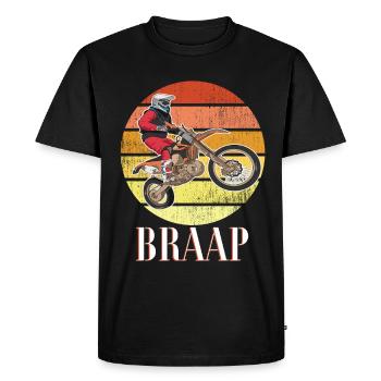 Dirt Biking Braap - Men's Premium Organic T-Shirt - black - Front - Nico (187cm)