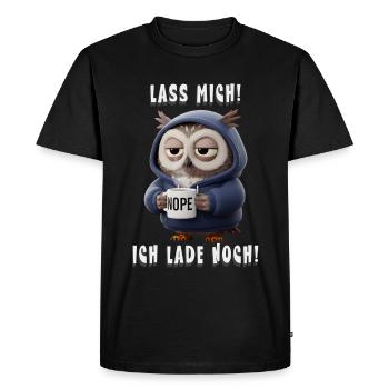 Chouette drôle en sweat à capuche Râle du matin - T-shirt Premium bio Homme - noir - Devant - Nico (187cm)