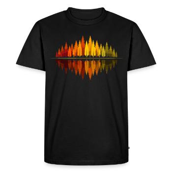 Trees, Forest, Nature, Wilderness, Outdoor, Reflection - Men's Premium Organic T-Shirt - black - Front - Nico (187cm)