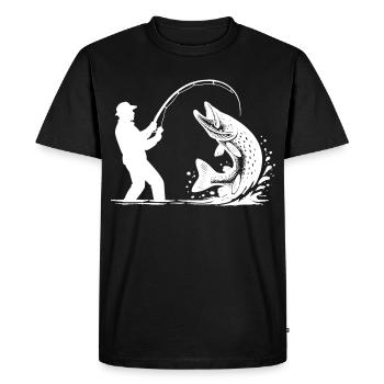 Pike Angler Fishing Predator Angler Gift - Men's Premium Organic T-Shirt - black - Front - Nico (187cm)
