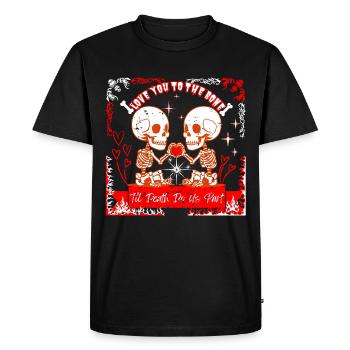 Cute Skeleton Valentine - Love You To The Bone Tee - Men's Premium Organic T-Shirt - black - Front - Nico (187cm)