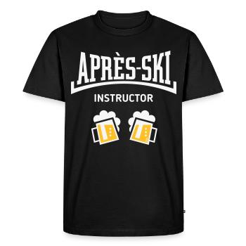 Moniteur Après-Ski (Bière, Après-Ski Concave, NEG2C) - T-shirt Premium bio Homme - noir - Devant - Nico (187cm)