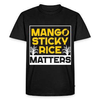 Riz gluant à la mangue - T-shirt Premium bio Homme - noir - Devant - Nico (187cm)