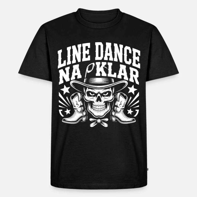 Knochen Cowboy Line Dance - Männer Premium Bio T-Shirt - Schwarz