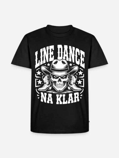 Line Dance Skull Cowboy - Men's Premium Organic T-Shirt - black