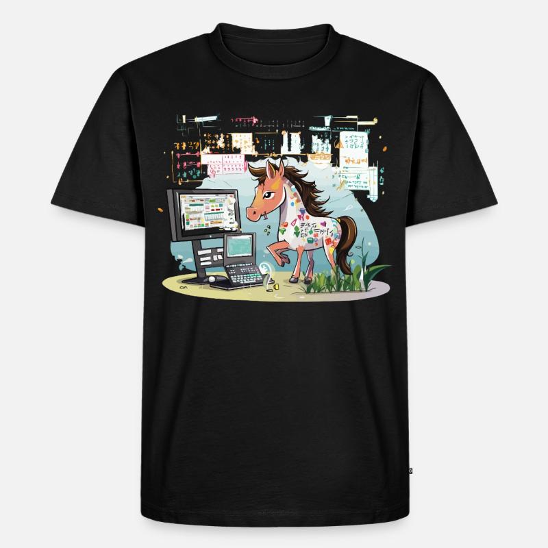 Digital Graffiti Pony - Männer Premium Bio T-Shirt - Schwarz