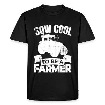 C’est génial d’être fermier - T-shirt Premium bio Homme - noir - Devant - Nico (187cm)