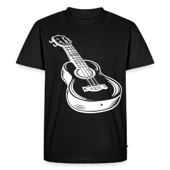 Ukulele Sketch - Men's Premium Organic T-Shirt - black - Front - Nico (187cm)