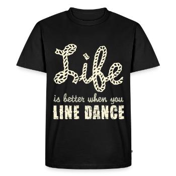 Line Dance Joie de vivre Rope Font - T-shirt Premium bio Homme - noir - Devant - Nico (187cm)