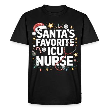 Santa ICU Nursing Heroine - Men's Premium Organic T-Shirt - black - Front - Nico (187cm)