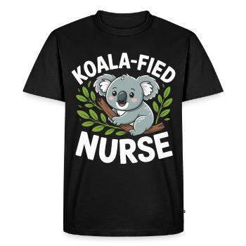 Koala nurse in the tree - Men's Premium Organic T-Shirt - black - Front - Nico (187cm)