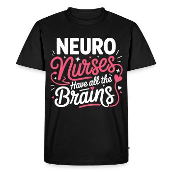 NeuroNurse : Conception de tous les cerveaux - T-shirt Premium bio Homme - noir - Devant - Nico (187cm)