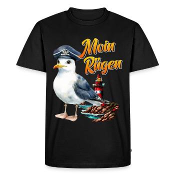 Baltic Sea Holiday MOIN RÜGEN Holiday Fun - Men's Premium Organic T-Shirt - black - Front - Nico (187cm)
