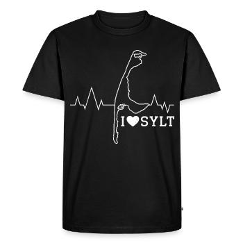 Vacances en mer du Nord J’ADORE SYLT Wadden Sea Drôle - T-shirt Premium bio Homme - noir - Devant - Nico (187cm)
