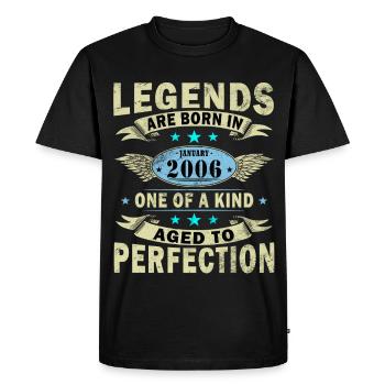 20th Birthday Original January Volume 2006 - Men's Premium Organic T-Shirt - black - Front - Nico (187cm)