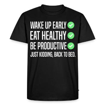 Drôle de résolution du Nouvel An - T-shirt Premium bio Homme - noir - Devant - Nico (187cm)