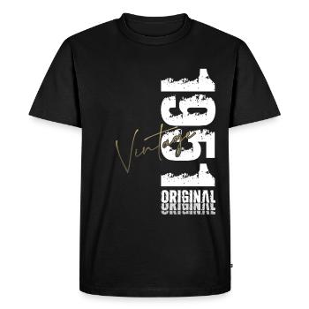 Cadeau d’anniversaire 75 Mari Vintage Vintage 1951 - T-shirt Premium bio Homme - noir - Devant - Nico (187cm)