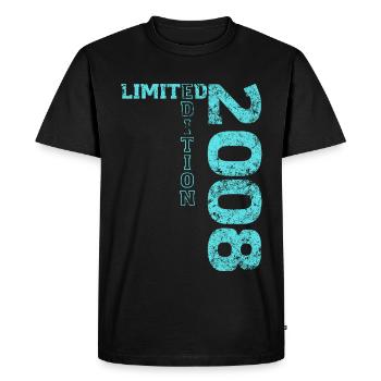 Limited Edition 2008 18th Birthday Gift - Men's Premium Organic T-Shirt - black - Front - Nico (187cm)