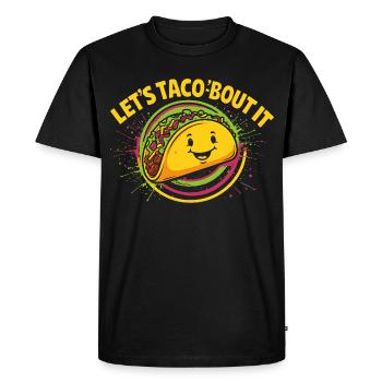 Allons Taco’bout It – Drôle de design de tacos - T-shirt Premium bio Homme - noir - Devant - Nico (187cm)
