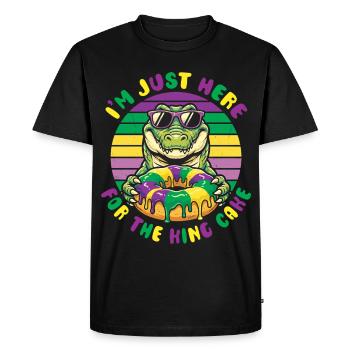 King Cake Mardi Gras Aligator - Men's Premium Organic T-Shirt - black - Front - Nico (187cm)