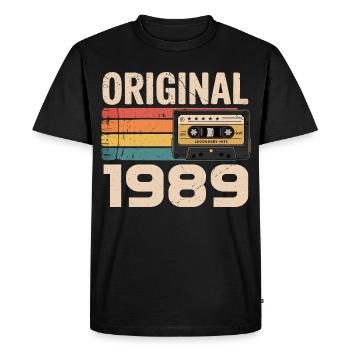 Original 1989 Vintage 1989 Retro Birthday - Men's Premium Organic T-Shirt - black - Front - Nico (187cm)