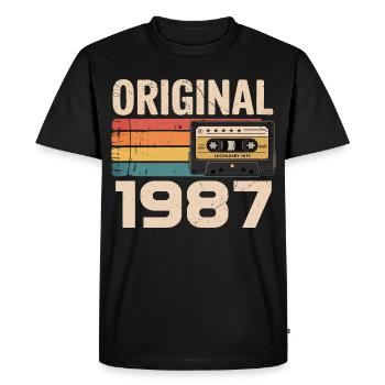 Original 1987 Vintage 1987 Rétro Anniversaire - T-shirt Premium bio Homme - noir - Devant - Nico (187cm)