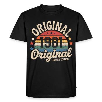 1981 Vintage Édition limitée Cadeau 1981 - T-shirt Premium bio Homme - noir - Devant - Nico (187cm)