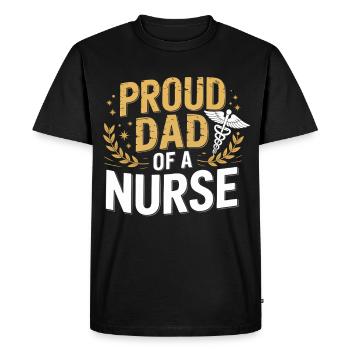 Père fier d’un soignant - T-shirt Premium bio Homme - noir - Devant - Nico (187cm)