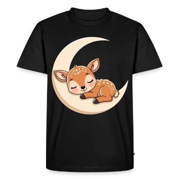 Repos Lune Fawn Dormant - T-shirt Premium bio Homme - noir - Devant - Nico (187cm)