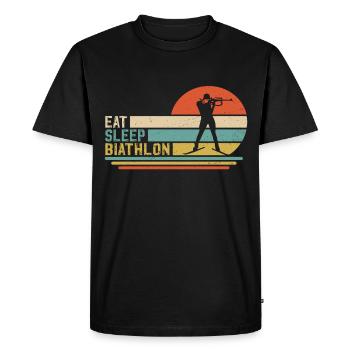 Eat Sleep Biathlon - Men's Premium Organic T-Shirt - black - Front - Nico (187cm)