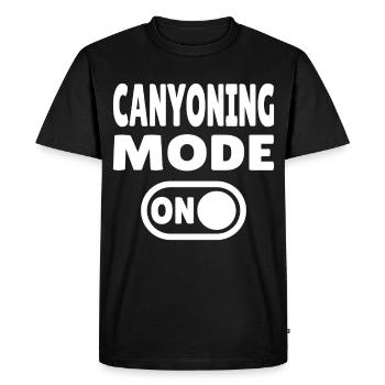 Mode canyoning ACTIVÉ – Passer à l’adrénaline - T-shirt Premium bio Homme - noir - Devant - Nico (187cm)