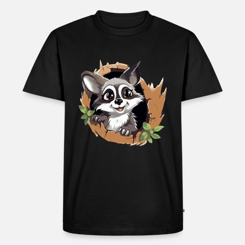 Pfotenglück im Baumring - Männer Premium Bio T-Shirt - Schwarz