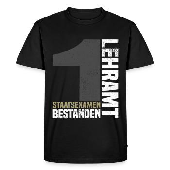 1st State Examination in Teaching - Men's Premium Organic T-Shirt - black - Front - Nico (187cm)
