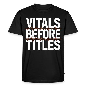 Constantes vitales de l’infirmière en soins intensifs avant les titres Soins intensifs - T-shirt Premium bio Homme - noir - Devant - Nico (187cm)