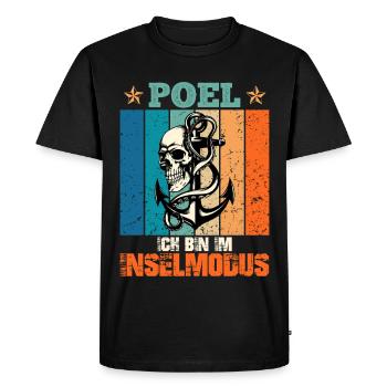 Baltic Sea Holiday POEL AM IM INSEL MODUS Lustig - Men's Premium Organic T-Shirt - black - Front - Nico (187cm)