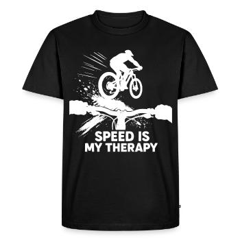 Downhill MTB POV Speed Therapy Gift - Men's Premium Organic T-Shirt - black - Front - Nico (187cm)