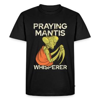 Mantide in Prayer – Whisperer - Men's Premium Organic T-Shirt - black - Front - Nico (187cm)