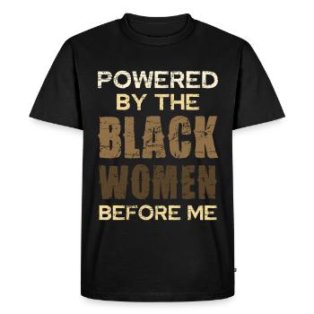 Le pouvoir des femmes noires avant moi - T-shirt Premium bio Homme - noir - Devant - Nico (187cm)