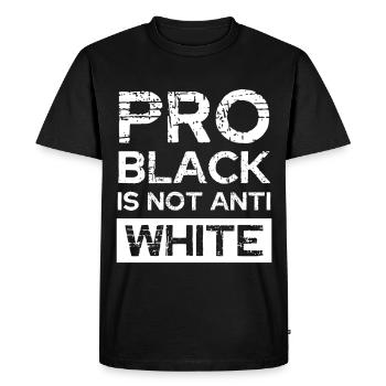 Pro-Noir, pas Anti Blanc - T-shirt Premium bio Homme - noir - Devant - Nico (187cm)