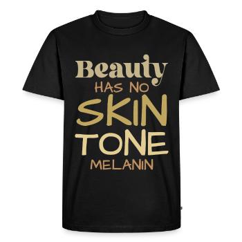 Beauty knows no skin tone - Men's Premium Organic T-Shirt - black - Front - Nico (187cm)