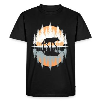 Loup, Forêt, Nature, Nature sauvage, Extérieur, Animal - T-shirt Premium bio Homme - noir - Devant - Nico (187cm)