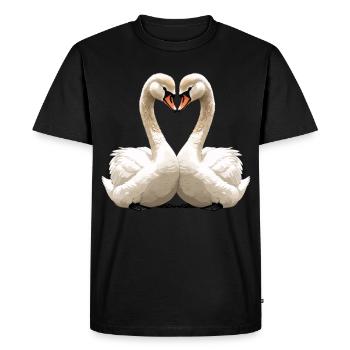 Swan Heart Silhouette - Men's Premium Organic T-Shirt - black - Front - Nico (187cm)