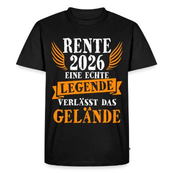 Pension 2026 Légende Pensionnaire Retraité - T-shirt Premium bio Homme - noir - Devant - Nico (187cm)