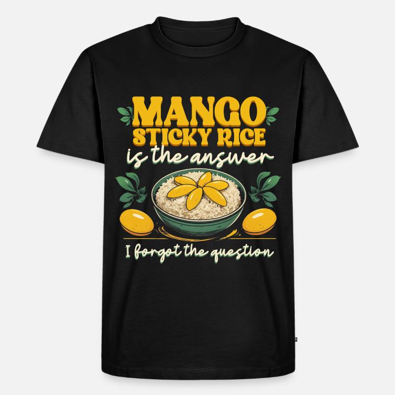 Mango Sticky Reis Is The Answer - Männer Premium Bio T-Shirt - Schwarz