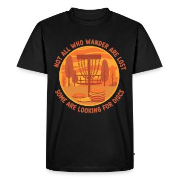 Disc Golf : Tous ceux qui errent ne sont pas perdus - T-shirt Premium bio Homme - noir - Devant - Nico (187cm)
