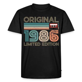 40 ans 40e Anniversaire 1986 Original Vintage - T-shirt Premium bio Homme - noir - Devant - Nico (187cm)